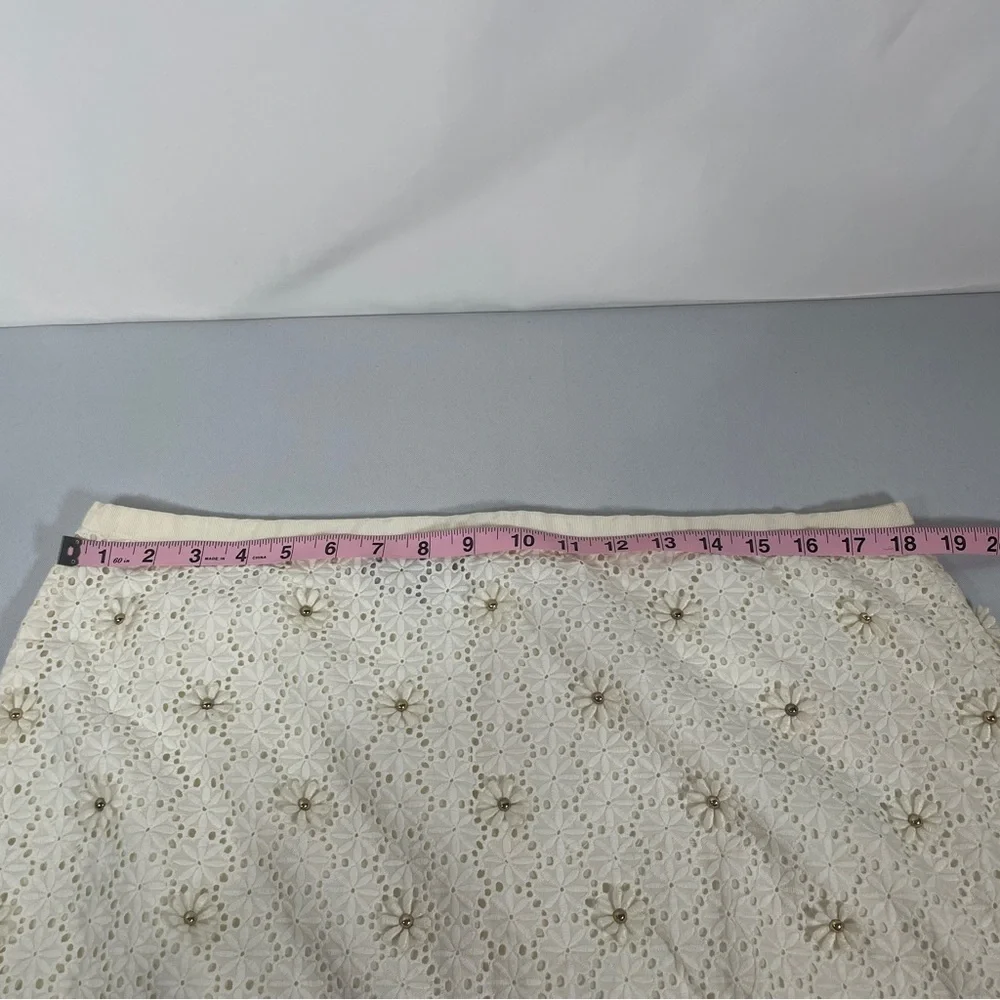 Talbots cream eyelet Skirt